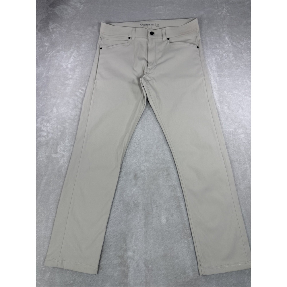 Western Rise AT Men's Tan Chino Slim Tapered Canvas Pants 32X29